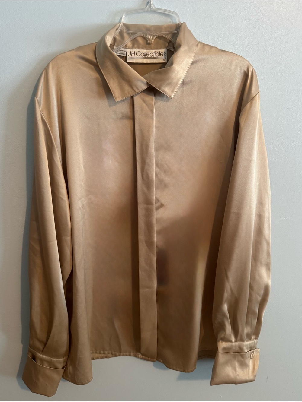 JH Collectibles Satin Blouse in Champagne